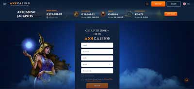 Axe Casino Home Page