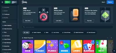 Stake Casino Home Page