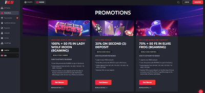 1Red Casino Bonuses Page