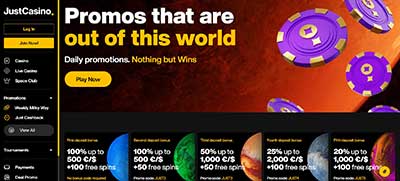 Just Casino Bonus Page