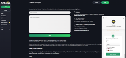 Bitkingz Casino Support Page