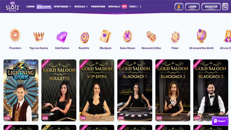 SlotsPalace Casino Live Games